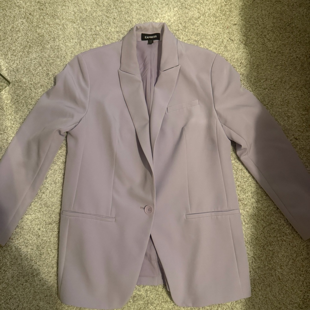 Express Lilac Single-Button Blazer - Picture 2 of 3